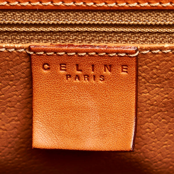 セリーヌ マカダム ハンドバッグ ブラウン PVC レザー レディース CELINE 【中古】
