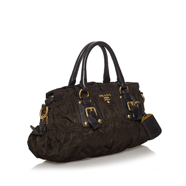 プラダ BN1407 ブラウン ナイロン レザー ハンドバッグ ショルダーバッグ 2WAY レディース PRADA 【中古】