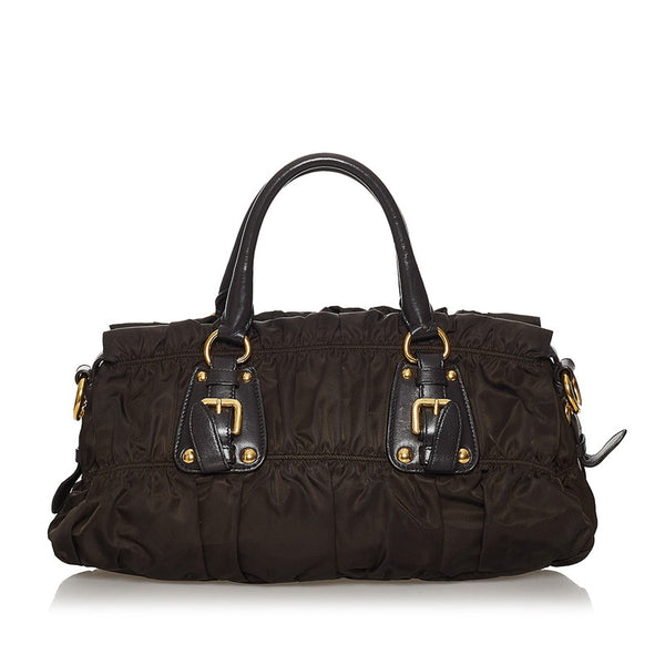 プラダ BN1407 ブラウン ナイロン レザー ハンドバッグ ショルダーバッグ 2WAY レディース PRADA 【中古】