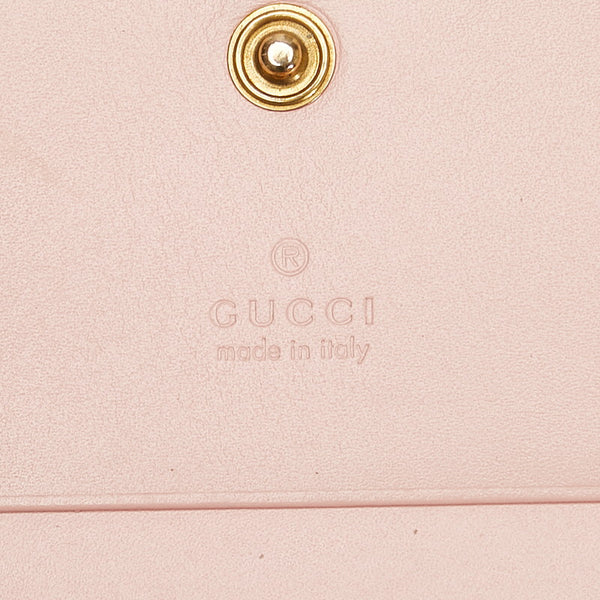 グッチ グッチシマ キャット 猫 二つ折り財布 548057 ピンク レザー レディース GUCCI 【中古】
