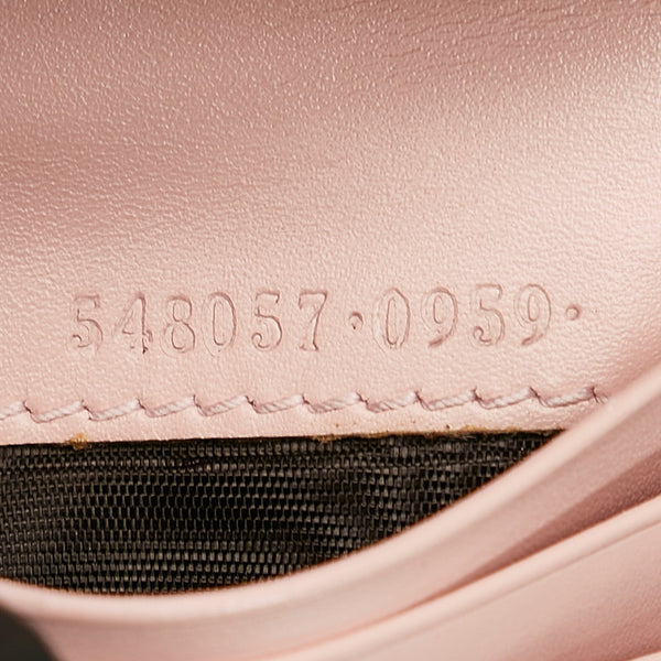グッチ グッチシマ キャット 猫 二つ折り財布 548057 ピンク レザー レディース GUCCI 【中古】