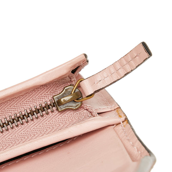 グッチ グッチシマ キャット 猫 二つ折り財布 548057 ピンク レザー レディース GUCCI 【中古】