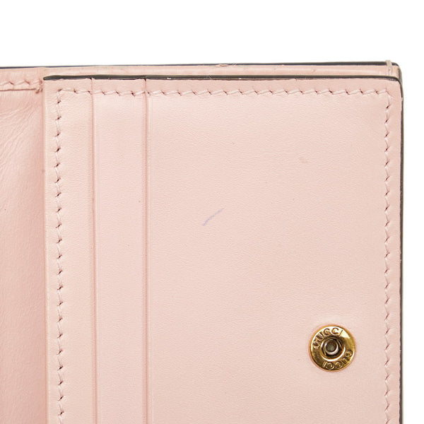 グッチ グッチシマ キャット 猫 二つ折り財布 548057 ピンク レザー レディース GUCCI 【中古】