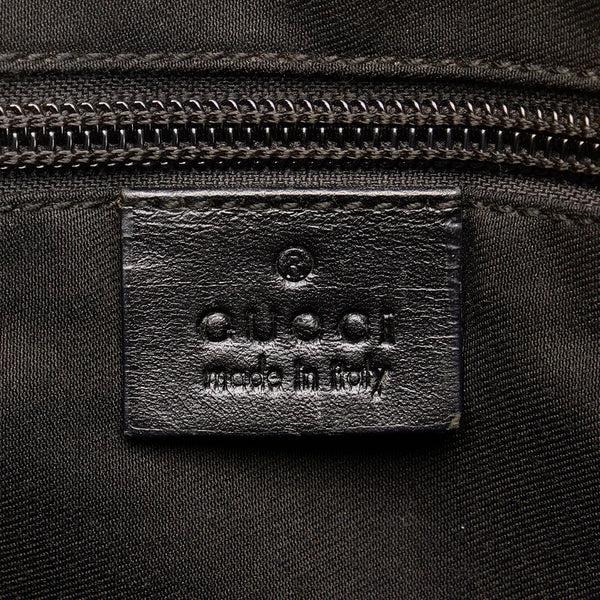 グッチ GGキャンバス 斜め掛け ショルダーバッグ 145848 ブラック レザー キャンバス レディース GUCCI 【中古】