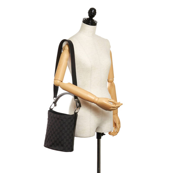 グッチ ＧGキャンバス 001 3753 ブラック キャンバス レザー ハンドバッグ ショルダーバッグ 2way レディース GUCCI 【中古】