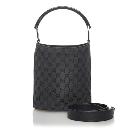 グッチ ＧGキャンバス 001 3753 ブラック キャンバス レザー ハンドバッグ ショルダーバッグ 2way レディース GUCCI 【中古】