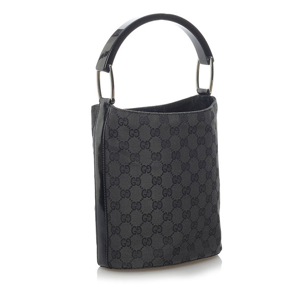 グッチ ＧGキャンバス 001 3753 ブラック キャンバス レザー ハンドバッグ ショルダーバッグ 2way レディース GUCCI 【中古】