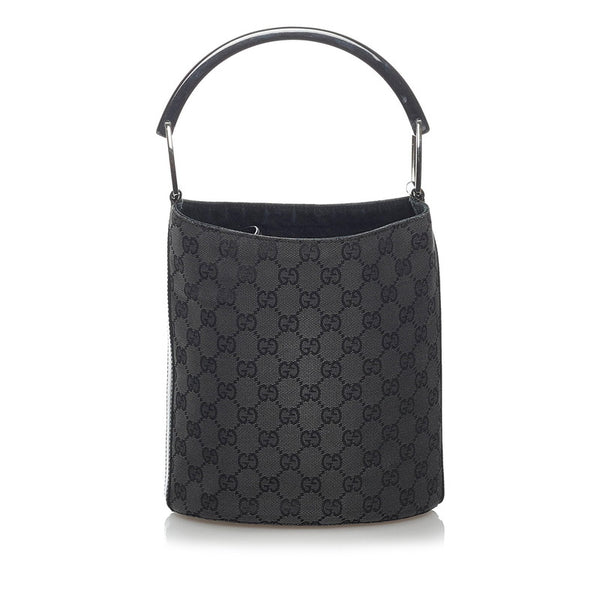 グッチ ＧGキャンバス 001 3753 ブラック キャンバス レザー ハンドバッグ ショルダーバッグ 2way レディース GUCCI 【中古】