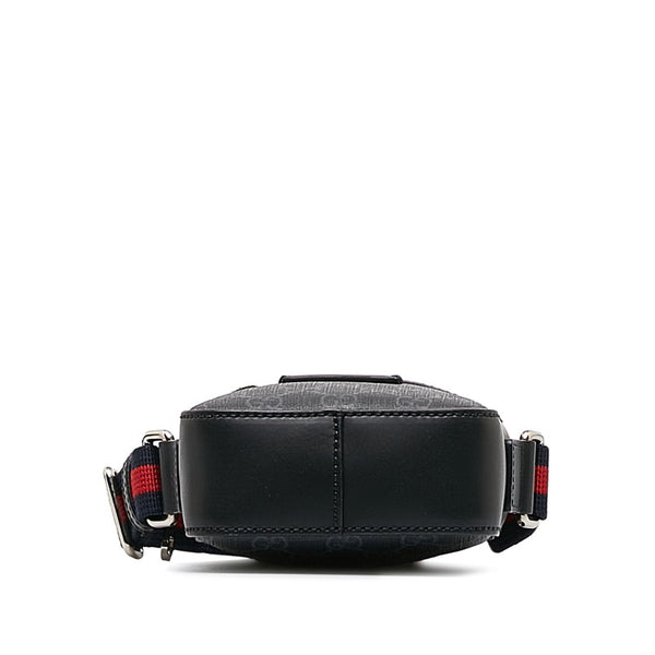 グッチ GGスプリーム シェリーライン 斜め掛け ショルダーバッグ 598103 ブラック PVC レザー レディース GUCCI 【中古】