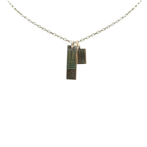 ルイ ヴィトン ダミエ コリエ ダミエカラーズ ネックレス M62490 シルバー ブラック メッキ エナメル レディース LOUIS VUITTON 【中古】