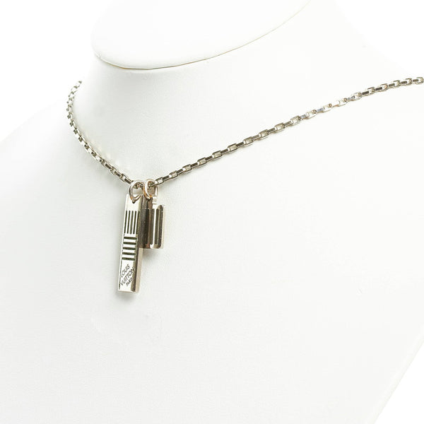 ルイ ヴィトン ダミエ コリエ ダミエカラーズ ネックレス M62490 シルバー ブラック メッキ エナメル レディース LOUIS VUITTON 【中古】