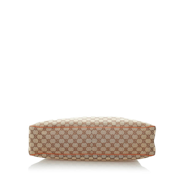 グッチ GGキャンバス トートバッグ 120839 ベージュ ブラウン キャンバス レザー レディース GUCCI 【中古】