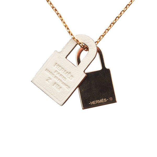 エルメス オ―ケリーPM ネックレス ゴールド メッキ レザー レディース HERMES 【中古】