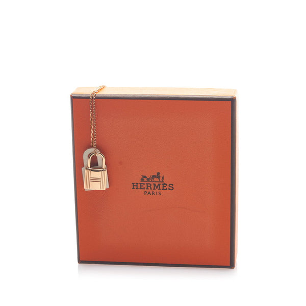 エルメス オ―ケリーPM ネックレス ゴールド メッキ レザー レディース HERMES 【中古】