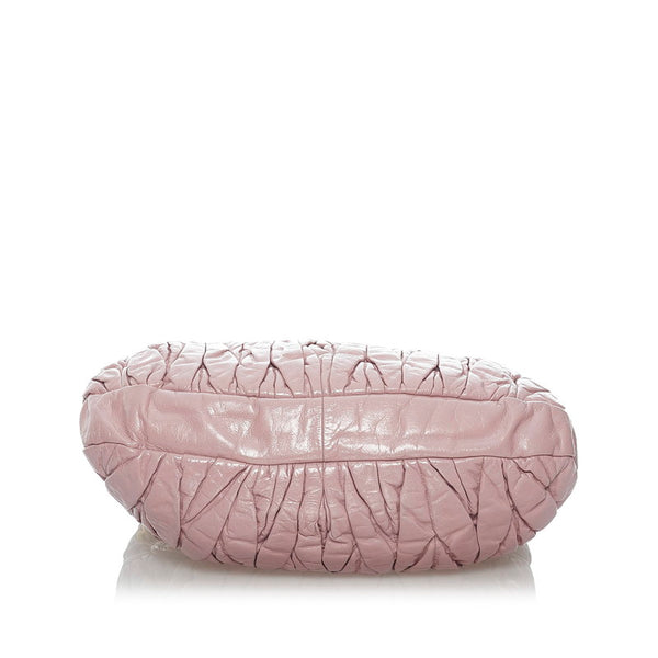 ミュウミュウ マテラッセ ピンク レザー ハンドバッグ ショルダーバッグ 2WAY レディース MIUMIU 【中古】