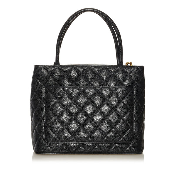 シャネル マトラッセ 復刻トート ココマーク トートバッグ ブラック ゴールド キャビアスキン レディース CHANEL 【中古】
