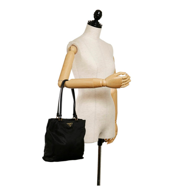 プラダ ハンドバッグ ブラック ナイロン レザー レディース PRADA 【中古】