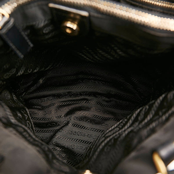 プラダ ハンドバッグ ブラック ナイロン レザー レディース PRADA 【中古】