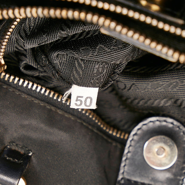プラダ ハンドバッグ ブラック ナイロン レザー レディース PRADA 【中古】