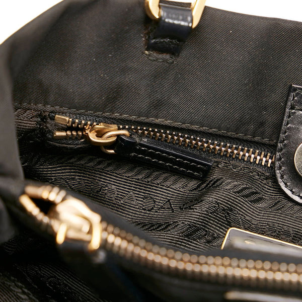プラダ ハンドバッグ ブラック ナイロン レザー レディース PRADA 【中古】