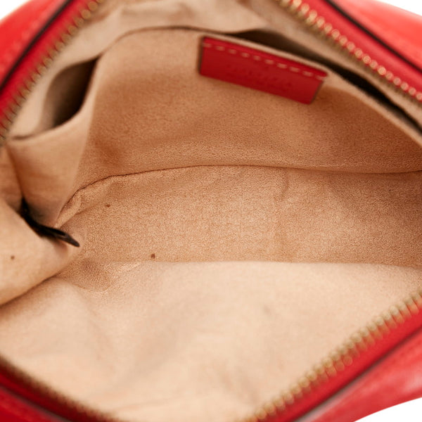 グッチ GGマーモント キルティング ミニバッグ 斜め掛け チェーン ショルダーバッグ 448065 レッド レザー レディース GUCCI 【中古】