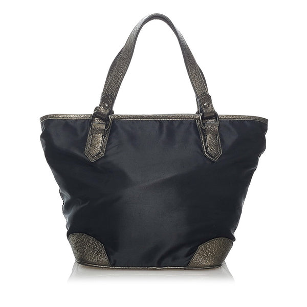 バーバリー ハンドバッグ ブラック ナイロン レザー レディース BURBERRY 【中古】