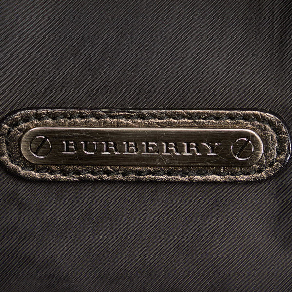 バーバリー ハンドバッグ ブラック ナイロン レザー レディース BURBERRY 【中古】