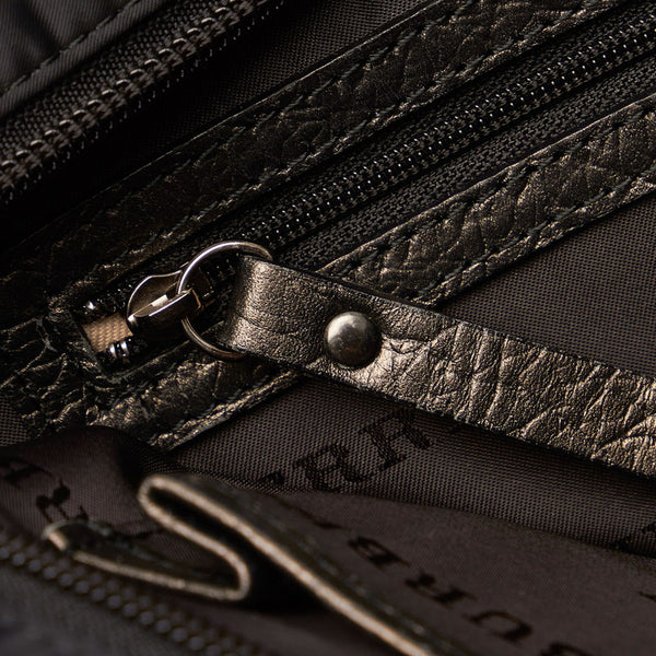 バーバリー ハンドバッグ ブラック ナイロン レザー レディース BURBERRY 【中古】