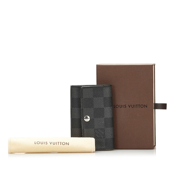 ルイ ヴィトン ダミエ グラフィット ミュルティクレ6 6連キーケース N62662 ブラック PVC レザー レディース LOUIS VUITTON 【中古】