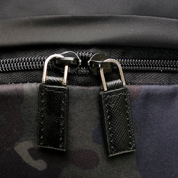 プラダ カモフラージュ カモフラ 迷彩 リュック バックパック VZ0066 FUMO カーキ ブラック ナイロン レザー メンズ PRADA 【中古】