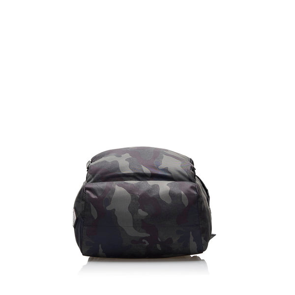 プラダ カモフラージュ カモフラ 迷彩 リュック バックパック VZ0066 FUMO カーキ ブラック ナイロン レザー メンズ PRADA 【中古】