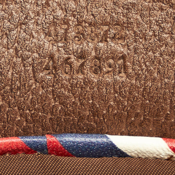 グッチ GGスプリーム クーリエ リュック バックパック 473872 ブラウン PVC レザー メンズ GUCCI 【中古】