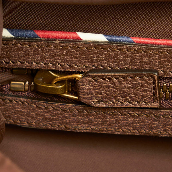 グッチ GGスプリーム クーリエ リュック バックパック 473872 ブラウン PVC レザー メンズ GUCCI 【中古】