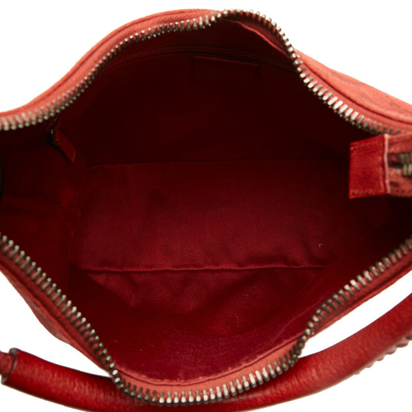 グッチ GGキャンバス ショルダーバッグ ハンドバッグ 115003 レッド キャンバス レザー レディース GUCCI 【中古】