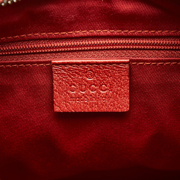 グッチ GGキャンバス ショルダーバッグ ハンドバッグ 115003 レッド キャンバス レザー レディース GUCCI 【中古】