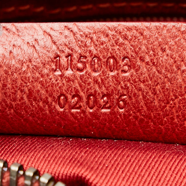 グッチ GGキャンバス ショルダーバッグ ハンドバッグ 115003 レッド キャンバス レザー レディース GUCCI 【中古】