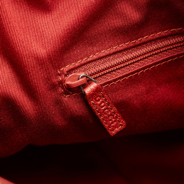 グッチ GGキャンバス ショルダーバッグ ハンドバッグ 115003 レッド キャンバス レザー レディース GUCCI 【中古】