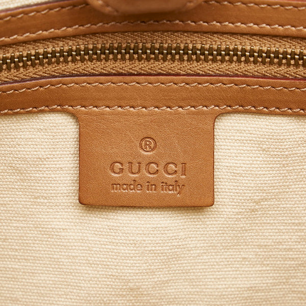 グッチ バンブー ハンドバッグ 109136 ベージュ ブラウン キャンバス レザー  GUCCI 【中古】