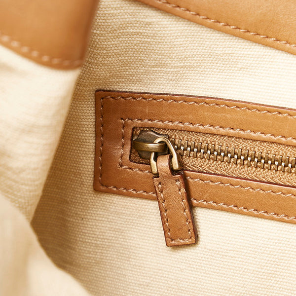 グッチ バンブー ハンドバッグ 109136 ベージュ ブラウン キャンバス レザー  GUCCI 【中古】