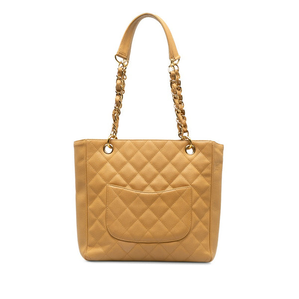 シャネル PST ココマーク チェーン ハンドバッグ ベージュ キャビアスキン レディース CHANEL 【中古】