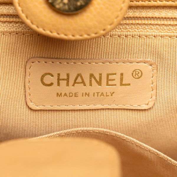 シャネル PST ココマーク チェーン ハンドバッグ ベージュ キャビアスキン レディース CHANEL 【中古】
