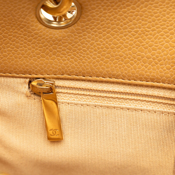 シャネル PST ココマーク チェーン ハンドバッグ ベージュ キャビアスキン レディース CHANEL 【中古】