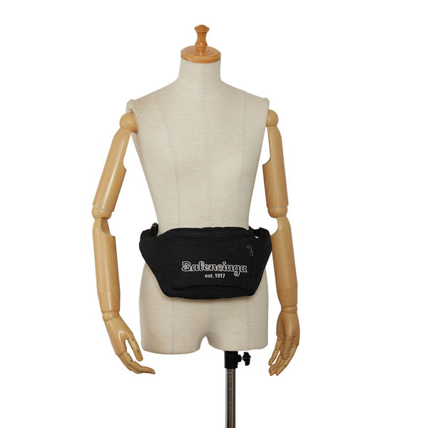 バレンシアガ ボディバッグ ウエストバッグ 482389 ブラック ナイロン レディース BALENCIAGA 【中古】