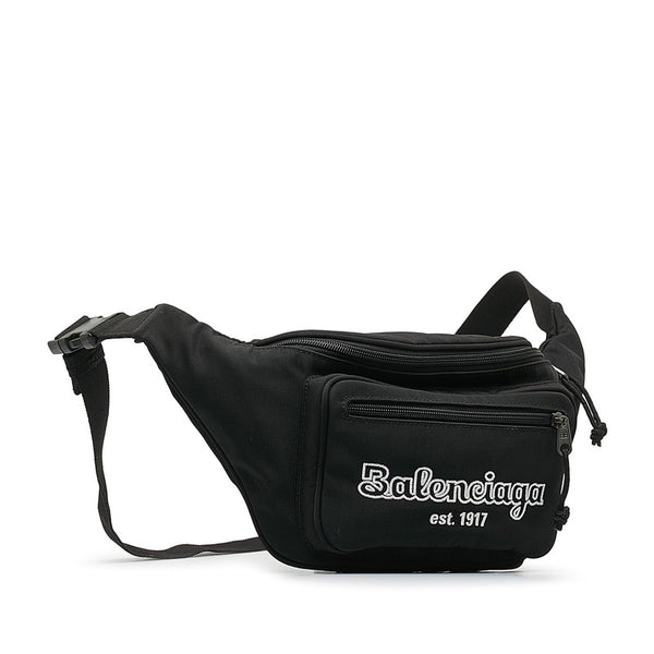 バレンシアガ ボディバッグ ウエストバッグ 482389 ブラック ナイロン レディース BALENCIAGA 【中古】