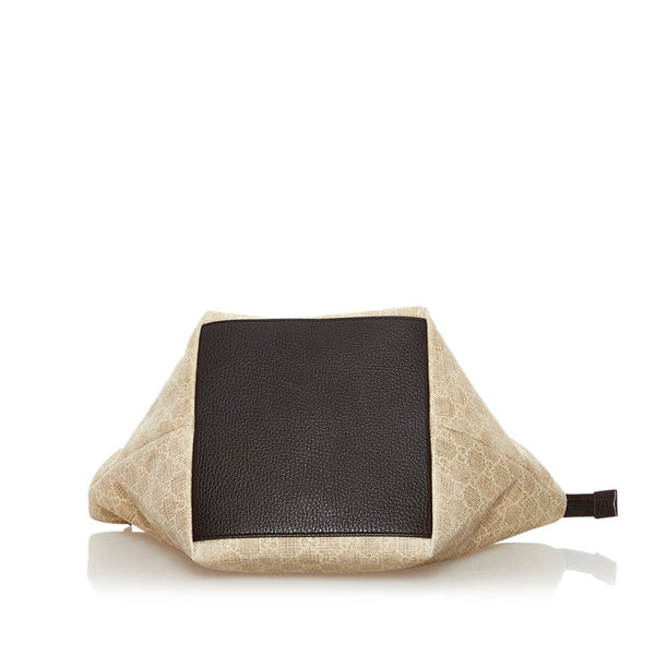 グッチ GGキャンバス シェリーライン ハンドバッグ ランチトート 374433 ベージュ キャンバス レディース GUCCI 【中古】