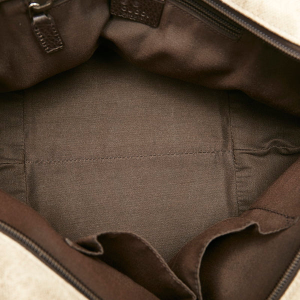 グッチ GGキャンバス シェリーライン ハンドバッグ ランチトート 374433 ベージュ キャンバス レディース GUCCI 【中古】