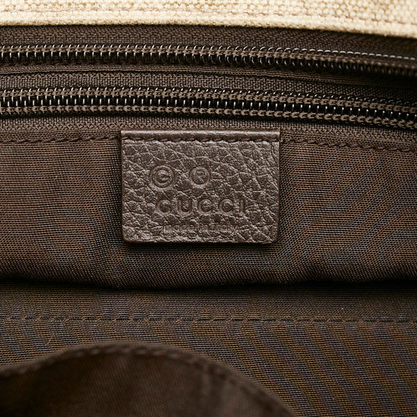 グッチ GGキャンバス シェリーライン ハンドバッグ ランチトート 374433 ベージュ キャンバス レディース GUCCI 【中古】