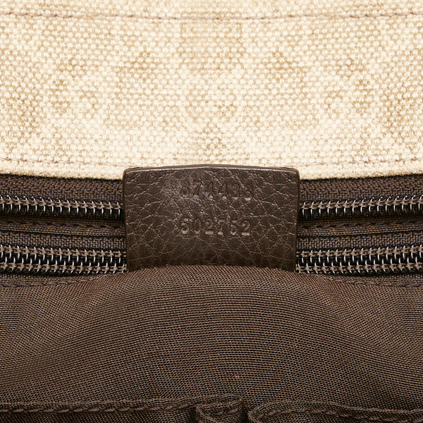 グッチ GGキャンバス シェリーライン ハンドバッグ ランチトート 374433 ベージュ キャンバス レディース GUCCI 【中古】