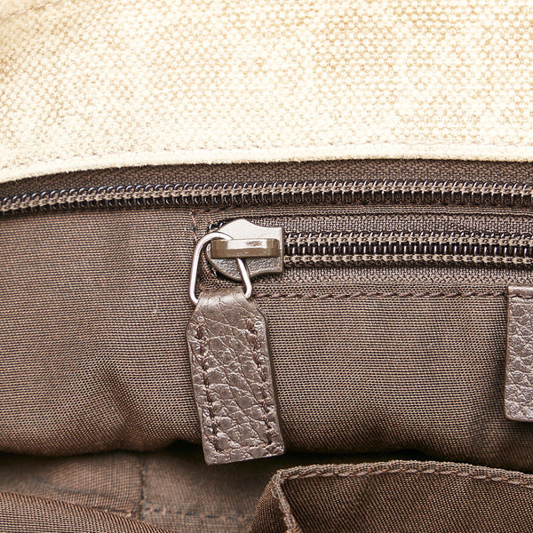 グッチ GGキャンバス シェリーライン ハンドバッグ ランチトート 374433 ベージュ キャンバス レディース GUCCI 【中古】