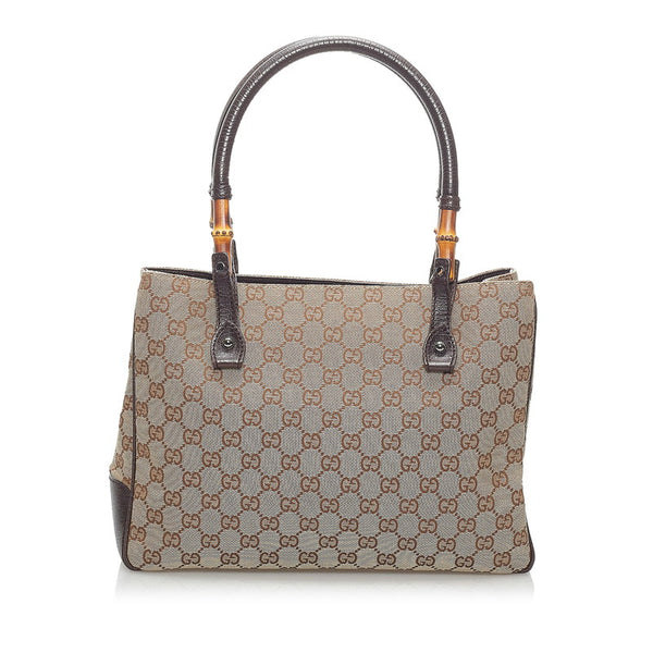 グッチ GGキャンバス ハンドバッグ 112526 ブラウン キャンバス レザー レディース GUCCI 【中古】